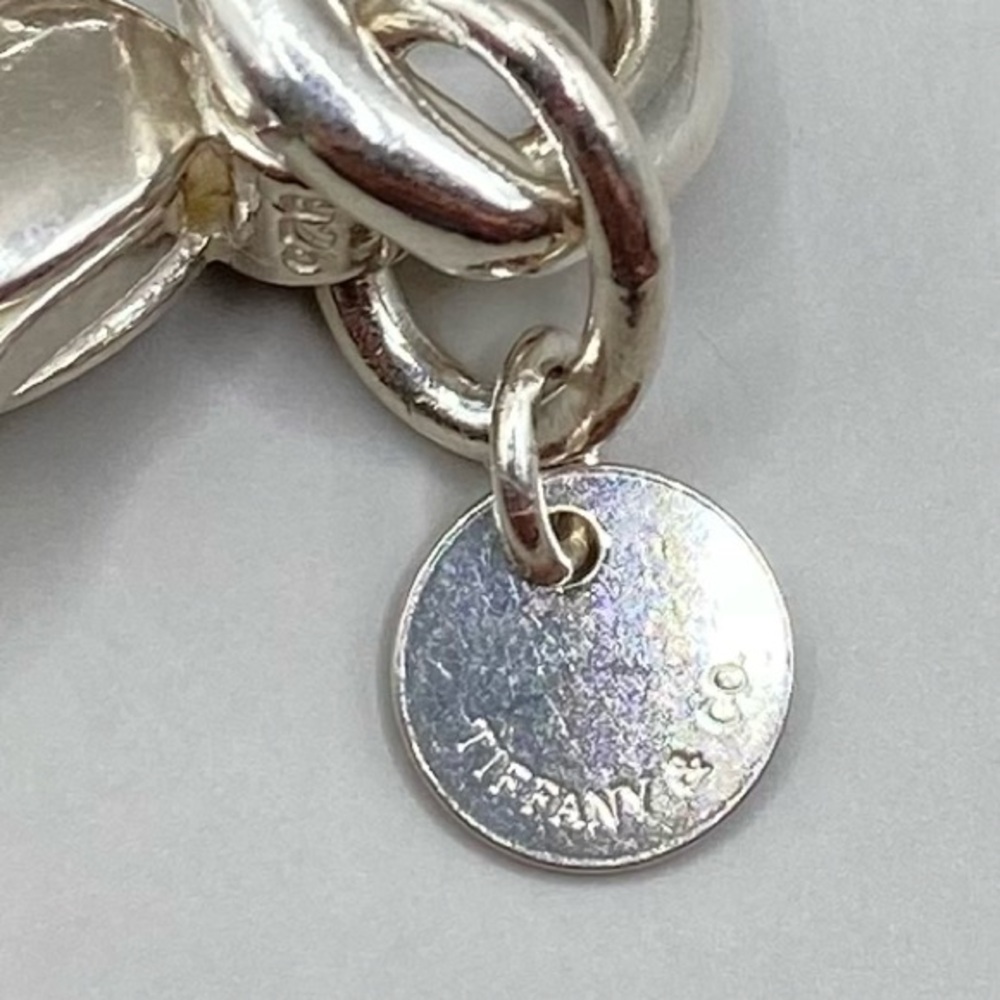 Tiffany & Co. Silver Chain Bracelet with Gold Drop Charm - Picture 8 of 14